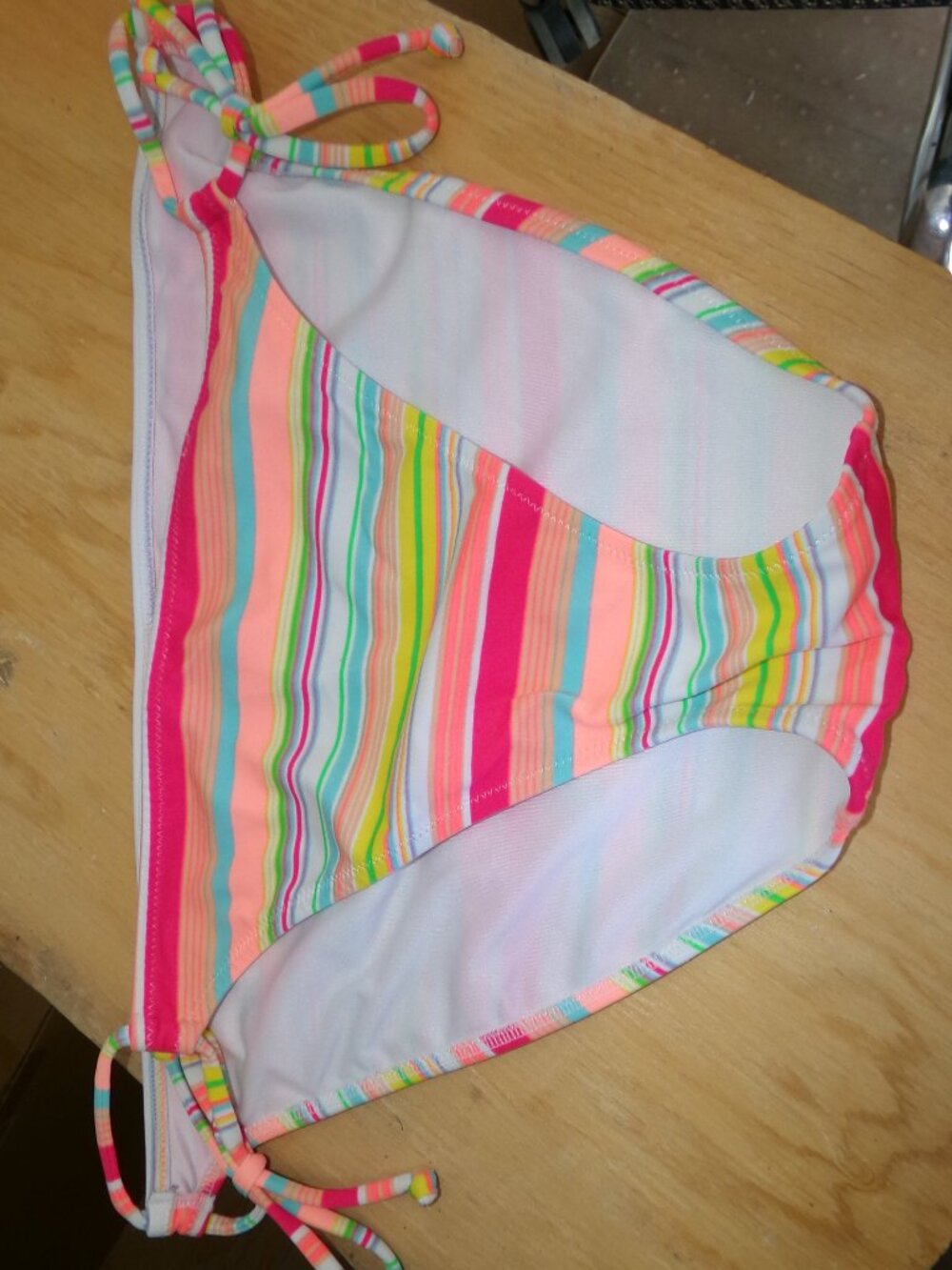 Victoria's Secret Tie Side Striped Bikini Bottoms Sz L